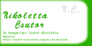 nikoletta csutor business card